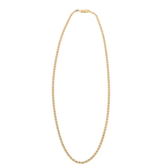2.15mm Diamond-Cut Valentino Chain Necklace in Solid 14K Tri-Tone Gold 20” NEW - Picture 7 of 8